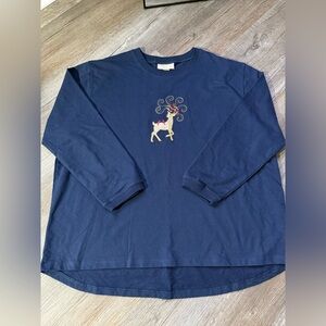 VTG M & C Sportswear Reindeer Cardinal Christmas Sweatshirt Boho Hippie Size 2X